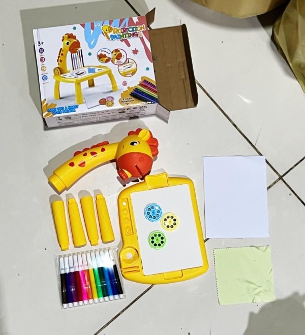 Giraffe Drawing Board with Led Projector Light-Kids Painting Table